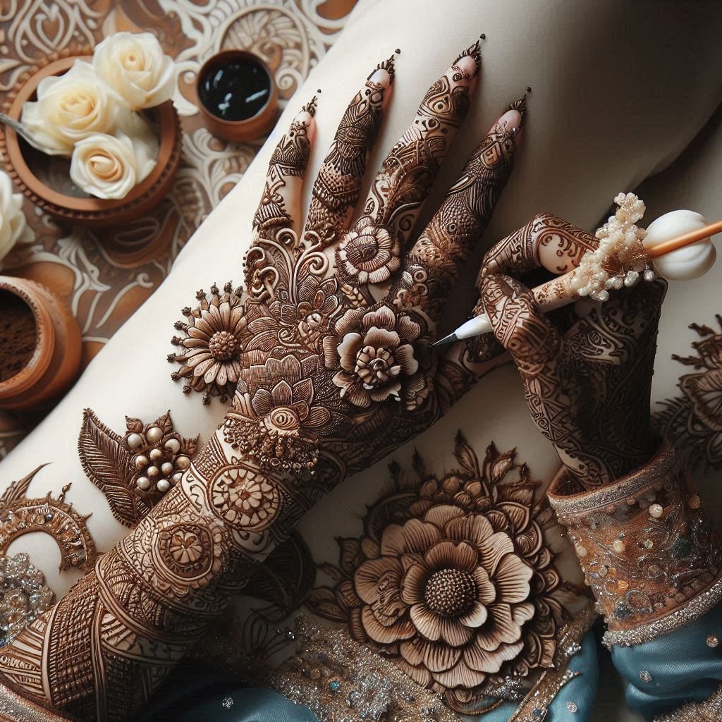 art of applying mehendi