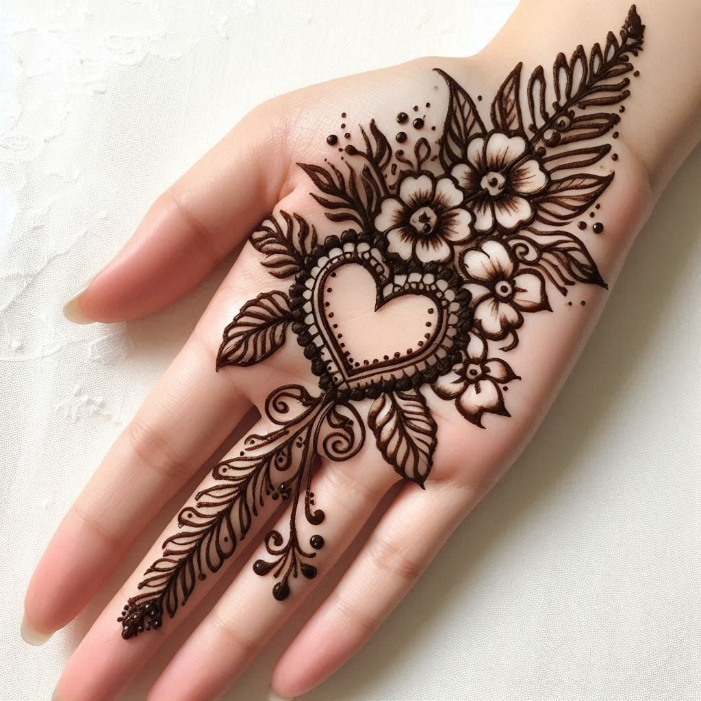 heart mehndi design