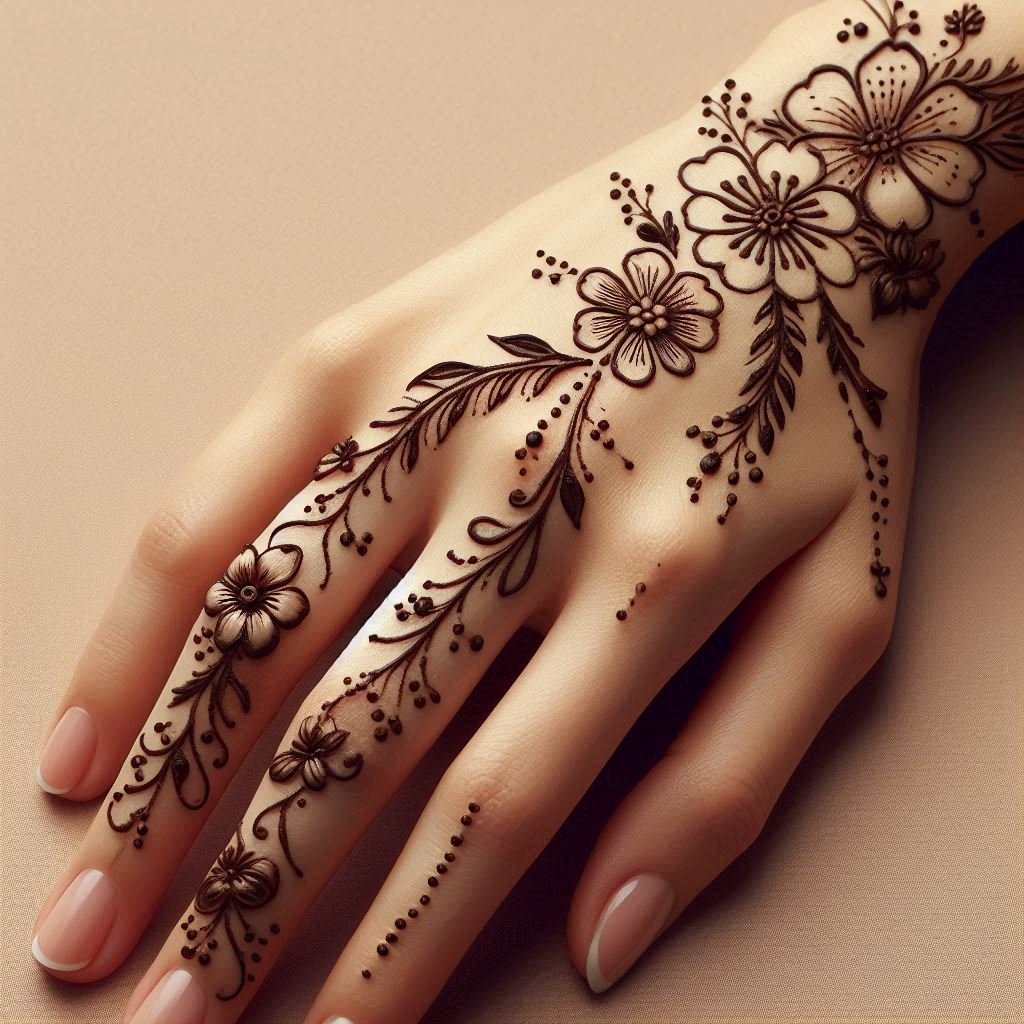 Front Hand Simple Mehndi Design