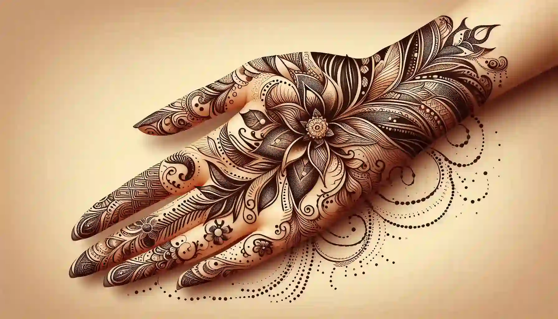 Latest and Modern Stylish Arabic Mehendi Design for Front Hand