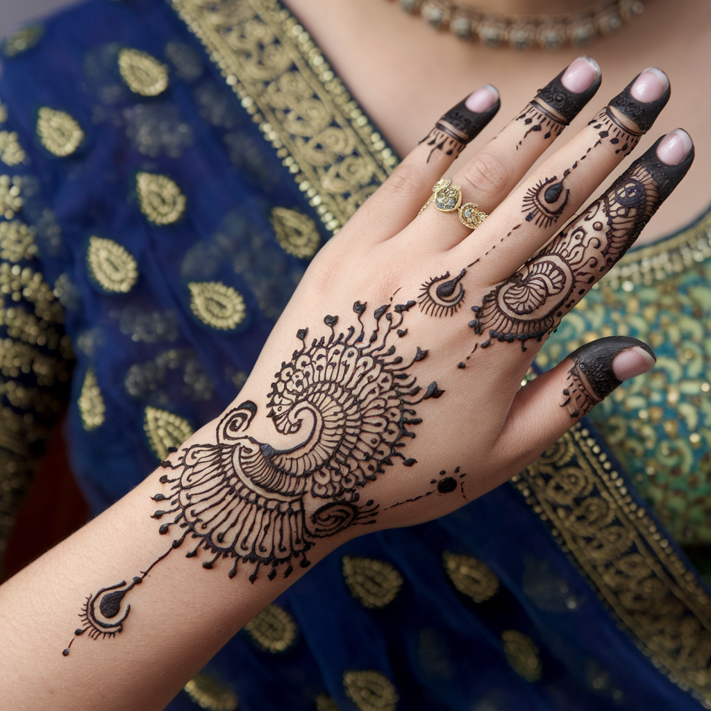 royal front hand mehndi design