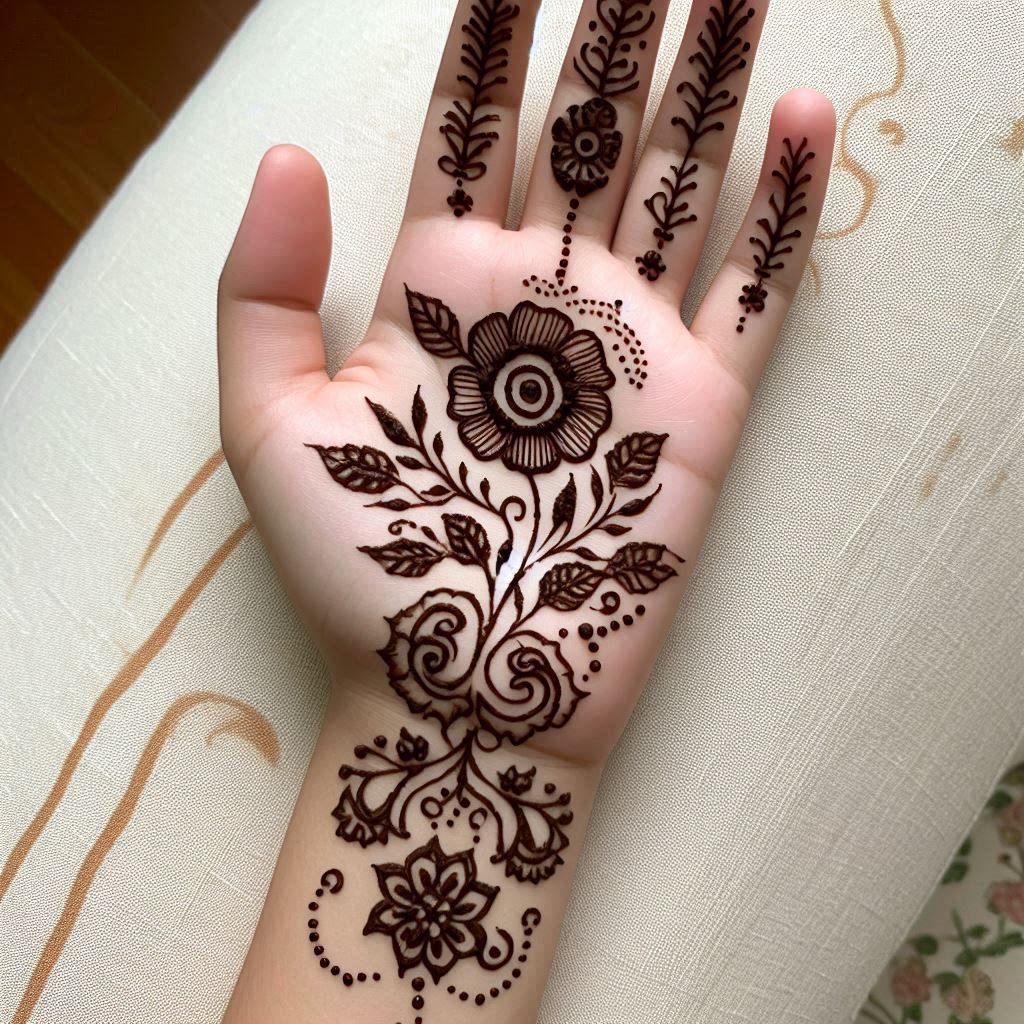 simple mehndi designs for kids